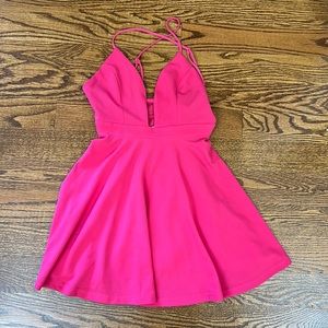 Fuchsia pink short dress